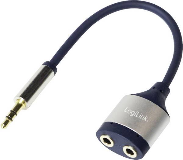 LogiLink CA1100 Kabel jack audio adaptér [1x jack zástrčka 3,5 mm - 2x jack zásuvka 3,5 mm] černá