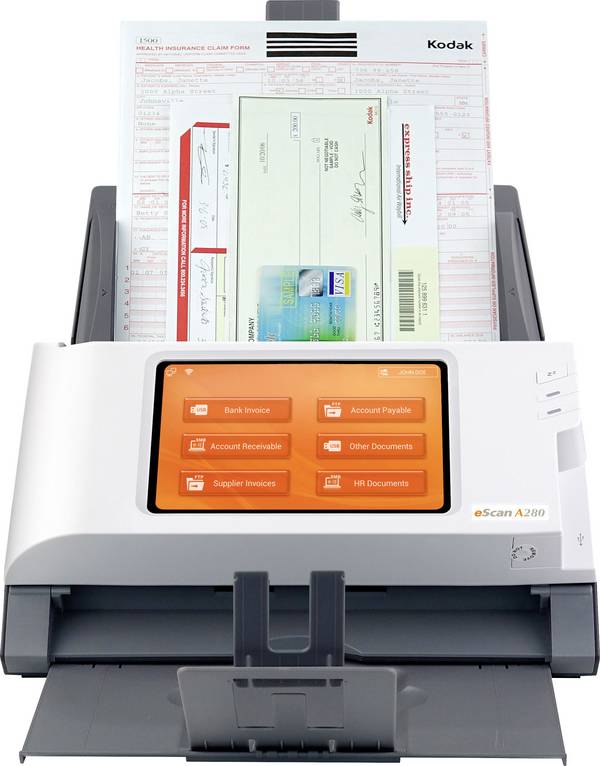 Plustek eScan A280 Enterprise duplexní skener dokumentů  216 x 1676 mm 600 x 600 dpi 20 str./min RJ45 , USB 2.0, Wi-Fi