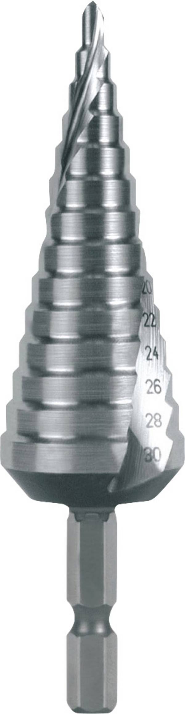 RUKO 101052H HSS stupňovitý vrták 30.0 mm Celková délka 105 mm šestihran 1 ks
