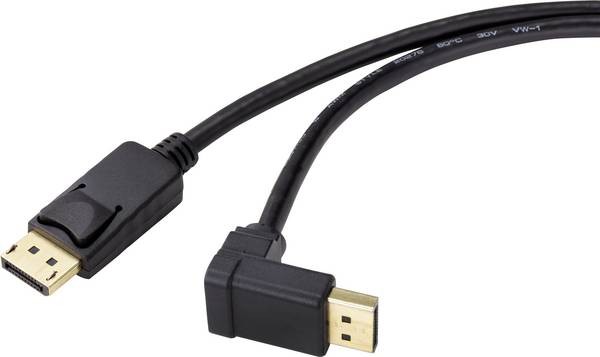 Renkforce DisplayPort kabel Konektor DisplayPort, Konektor DisplayPort 0.50 m černá SP-9163724 pozlacené kontakty Kabel DisplayPort