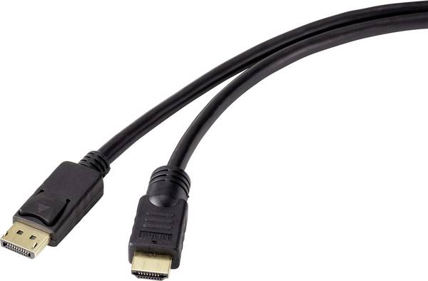 Renkforce DisplayPort / HDMI kabelový adaptér Konektor DisplayPort, Zástrčka HDMI-A 7.50 m černá RF-4581868 Kabel DisplayPort