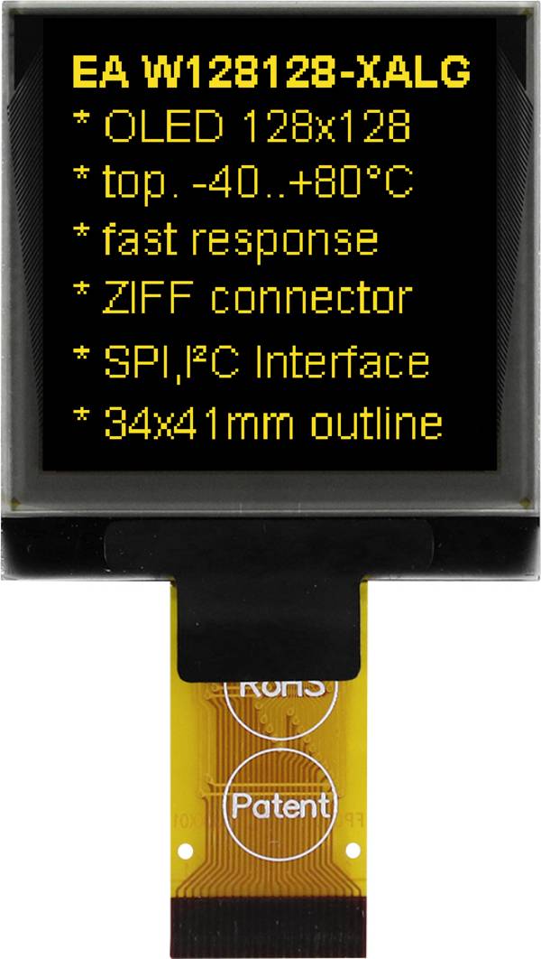 DISPLAY VISIONS OLED displej (š x v x h) 33.8 x 36.5 x 2.05 mm