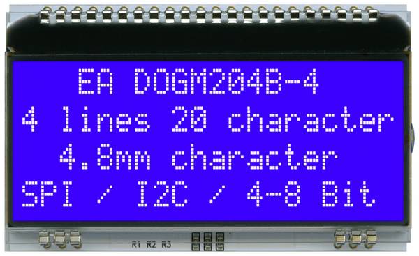 DISPLAY VISIONS 7segmentový displej modrá 4.80 mm 3.3 V, 5 V Počet číslic: 4 EADOGM204B-A