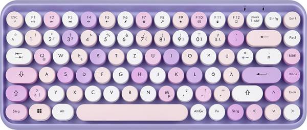 Perixx PERIDUO-713 Purple DE bezdrátový sada klávesnice a myše Funkce klávesové zkratky německá, QWERTZ fialová, šeříková
