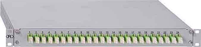Patch panel se 24 porty, rovnoměrně rozmístěnými v horizontální řadě. Ideální pro síťové zapojení a propojení.