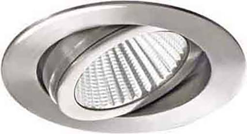 Kulatá stropní lampa s otočným LED modulem, vsazená do kovového držáku. Energeticky úsporná a moderního designu.