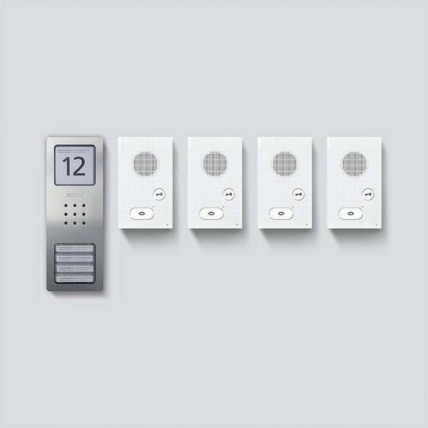 Siedle SET CAB 850-4 E/W kabelový domovní telefon informační pole, stříbrná, bílá, 210008745-00