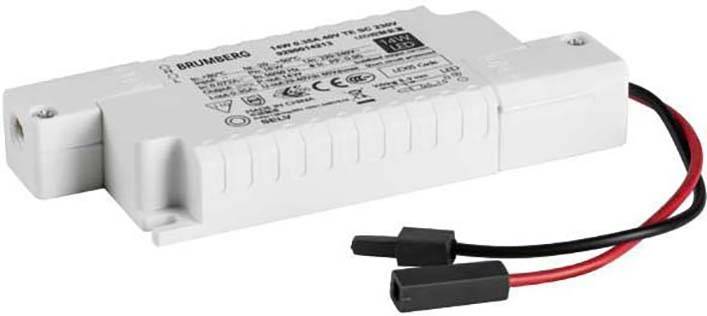 Elektronický transformátor s technickými detaily, firemními logy a připojovacími kabely, vhodný pro LED osvětlení.
