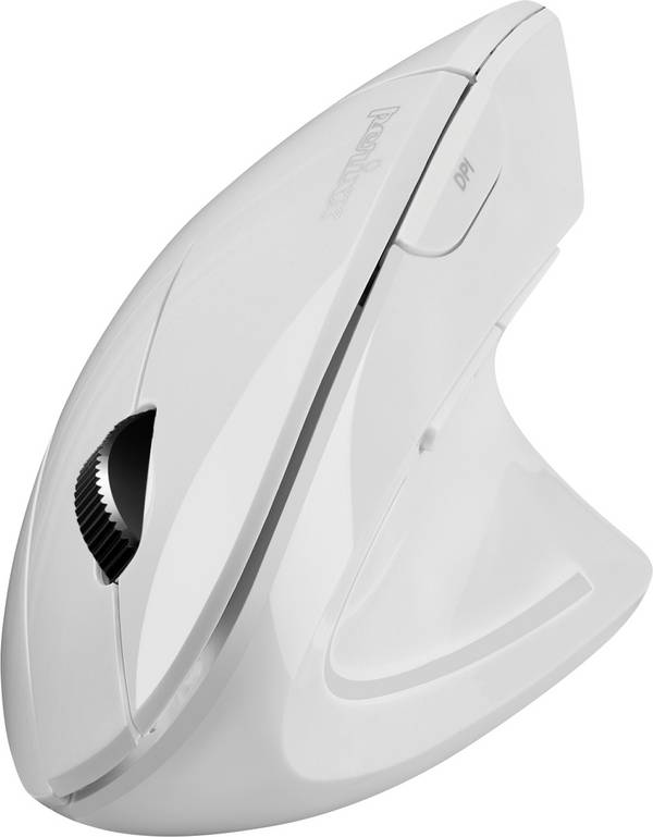 Perixx PERIMICE-813 W optická ergonomická myš, přenos bezdrátový, Bluetooth®, 800 dpi, 1200 dpi, 1600 dpi, bílá
