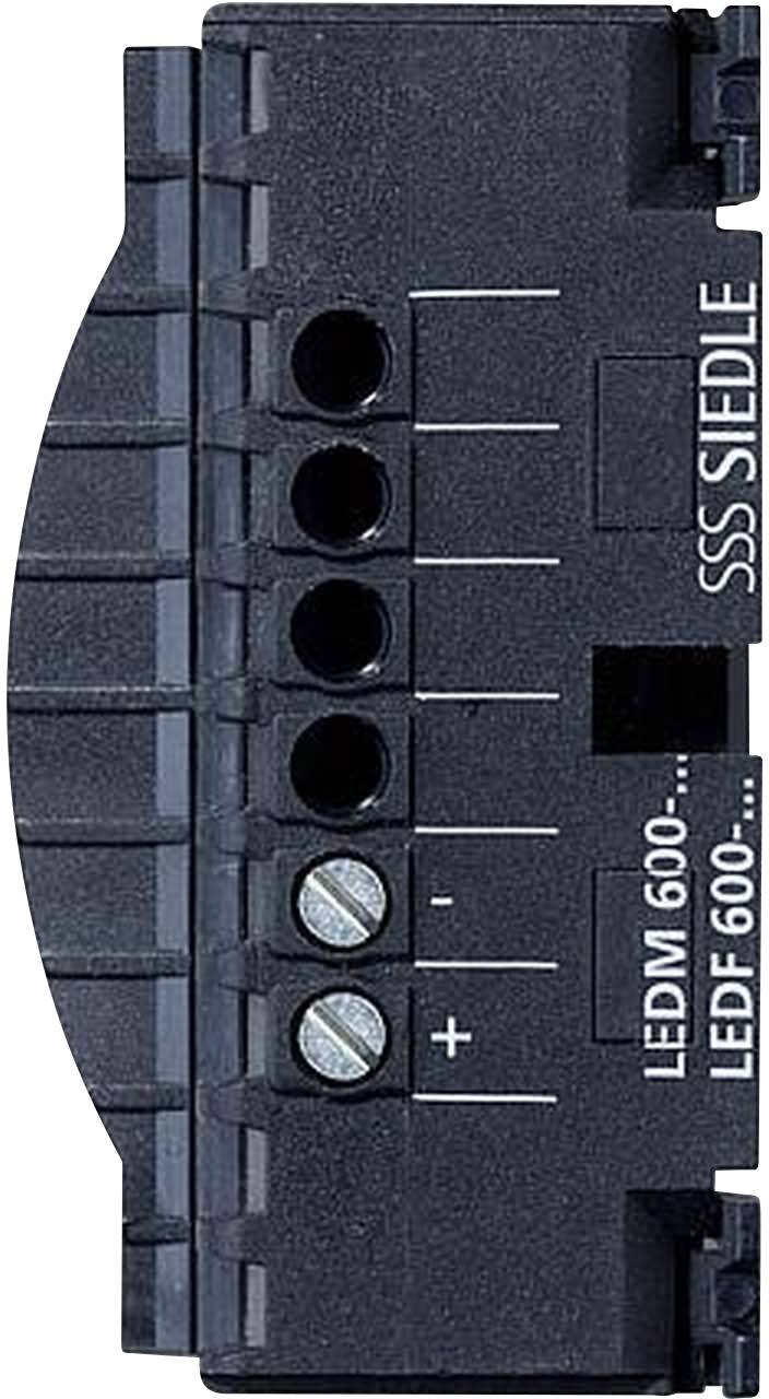 Černá elektronická komponenta s několika vstupy a nápisem 'SSS Siedle'.