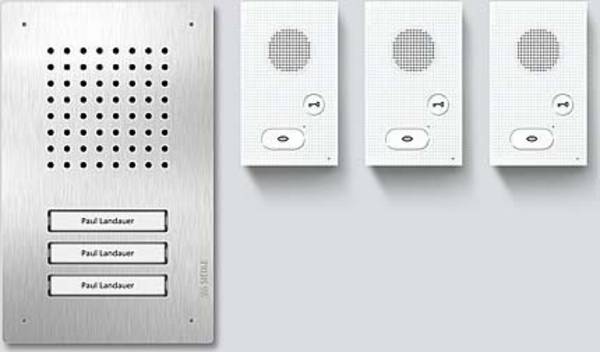 Siedle SET CLAB 850-3 E/W kabelový domovní telefon kompletní sada, pro 3 rodiny, 210010047-00