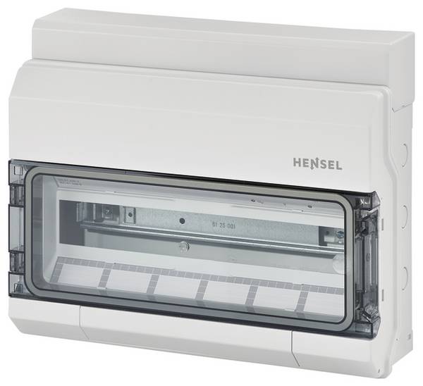 Hensel  6100001  KV 9118  malý rozváděč  na omítku  Počet modulů (šířka) = 18  Počet řádků = 1  Obsah 1 ks