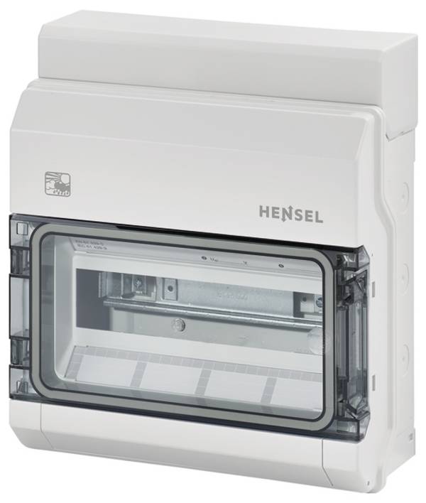Hensel  61001104  KV PC 9112  malý rozváděč  na omítku  Počet modulů (šířka) = 12  Počet řádků = 1  Obsah 1 ks
