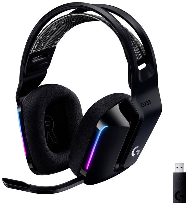 Logitech Gaming G733 LIGHTSPEED  Headset otevřená (On Ear) bezdrátová 7.1 Surround černá  regulace hlasitosti Gaming