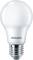 LED žárovka Philips v klasickém designu se závitem E27, vhodná pro osvětlení obytných prostor.