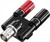 TRU COMPONENTS adaptérový konektor, BNC zásuvka - zásuvka 4 mm, rovná, černá