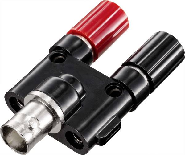 TRU COMPONENTS  adaptérový konektor, BNC zásuvka - zásuvka 4 mm, rovná, černá