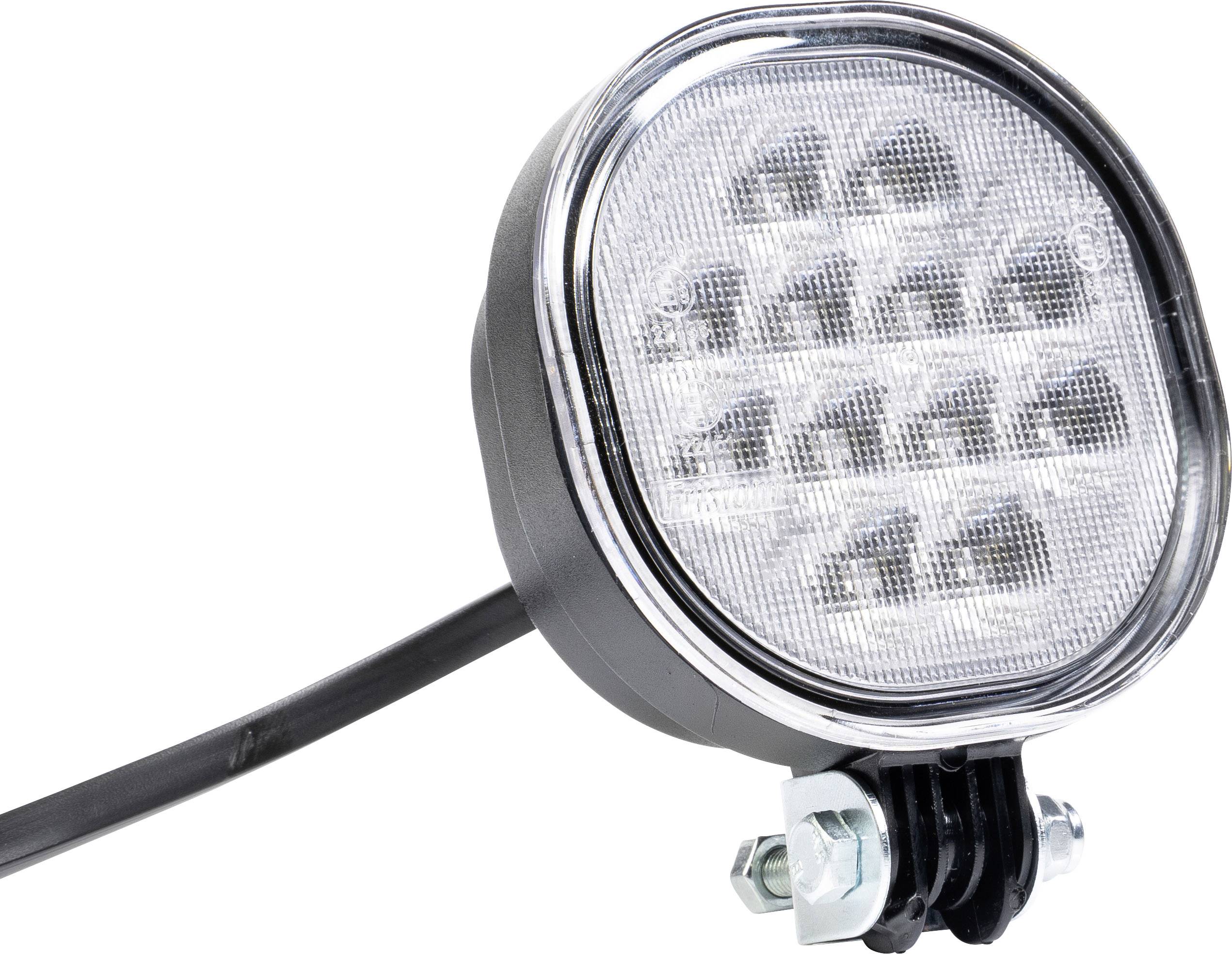 Kulatý LED reflektor s kabelem a držákem. Vhodný pro vozidla k nočnímu osvětlení.