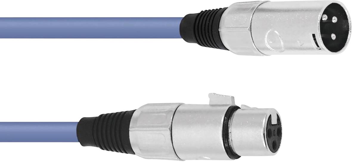 Omnitronic 3022010L XLR propojovací kabel [1x XLR zástrčka 3pólová - 1x XLR zásuvka 3pólová] 3.00 m modrá