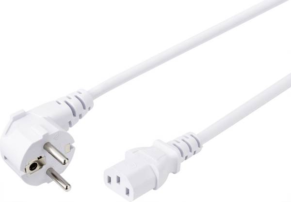 Sygonix SY-5043438 IEC kabel  bílá 5.00 m