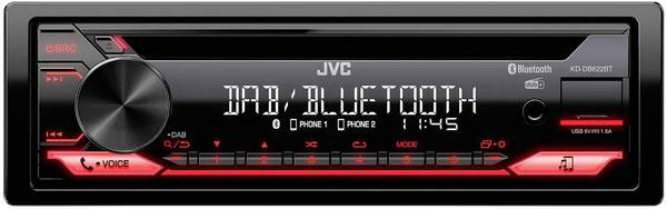 JVC KDDB622BT autorádio konektor pro dálkové ovládání na volant, Bluetooth® handsfree zařízení, DAB+ tuner