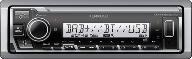 Kenwood KMRM506DAB autorádio konektor pro dálkové ovládání na volant, Bluetooth® handsfree zařízení, DAB+ tuner, odolné proti stříkající vodě