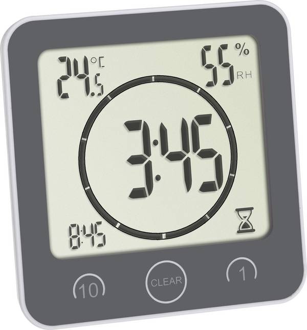 TFA Dostmann Bad- /Küchenuhr mit Timer stopky (časovač) šedá digitální