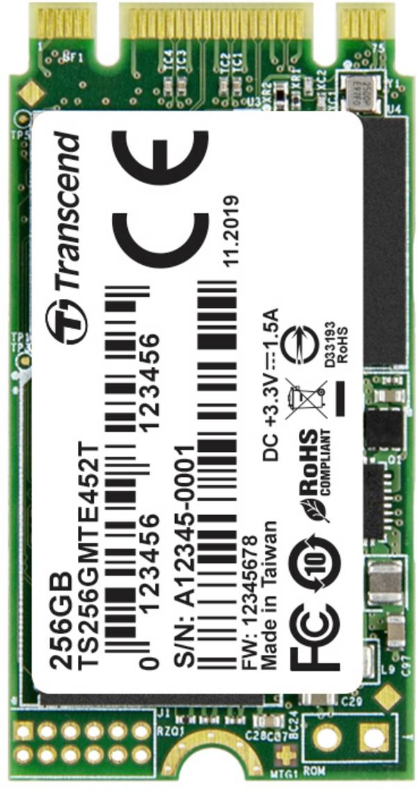 Transcend MTE452T 256 GB interní M.2 PCIe NVMe SSD 2242 M.2 NVMe PCIe 3.0 x2 Industrial TS256GMTE452T