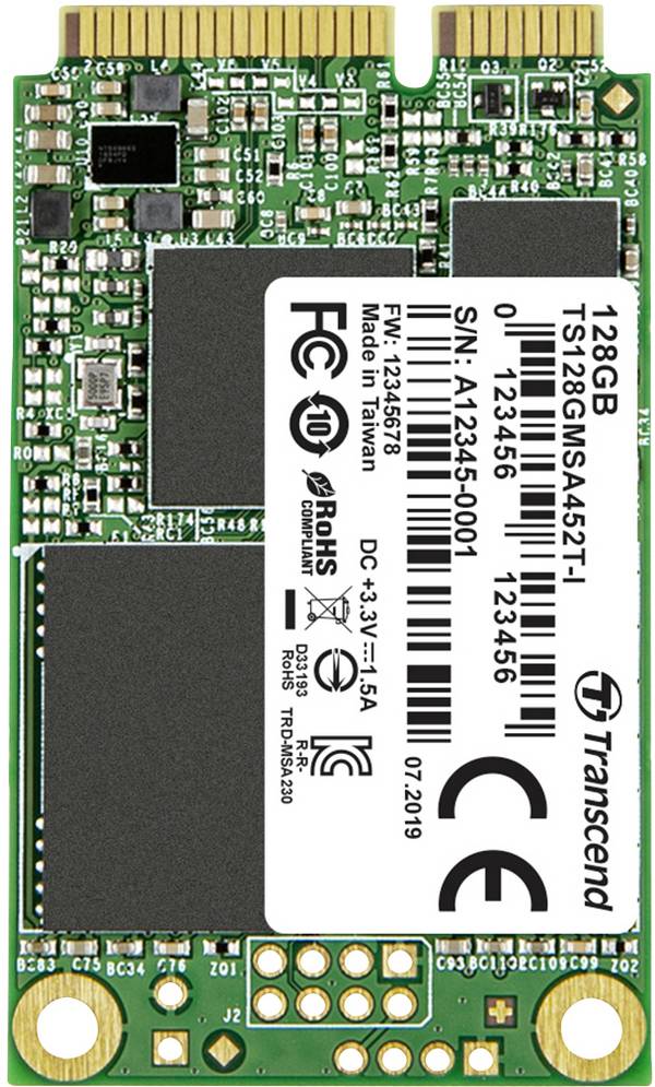 Transcend MSA452T-I 128 GB interní mSATA SSD pevný disk SATA 6 Gb/s TS128GMSA452T-I