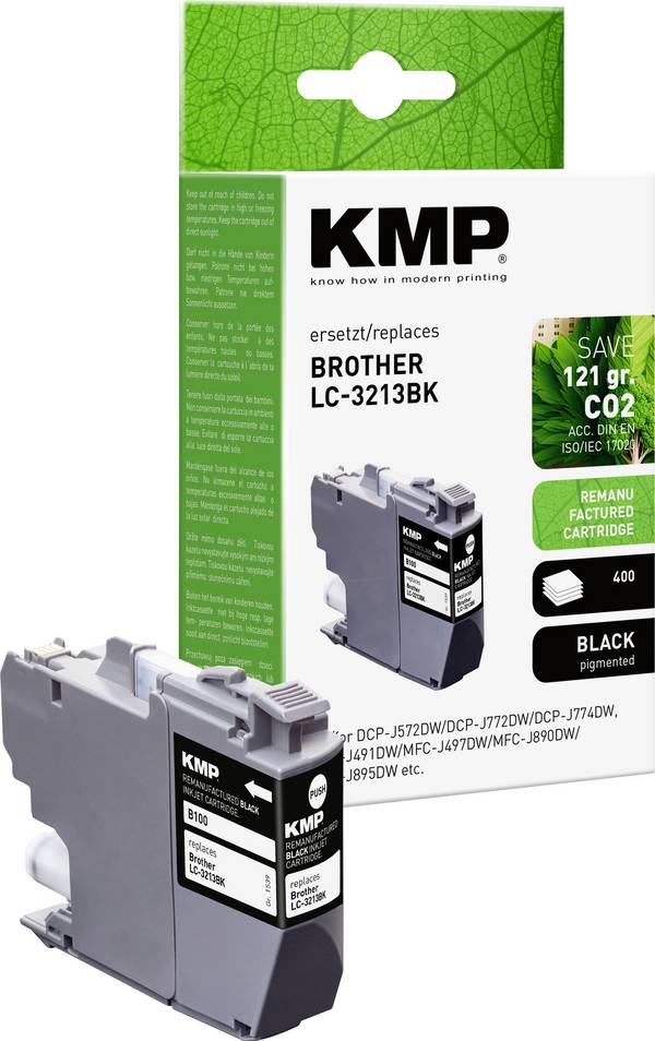 KMP Ink náhradní Brother LC-3213BK kompatibilní  černá B100 1539,4001