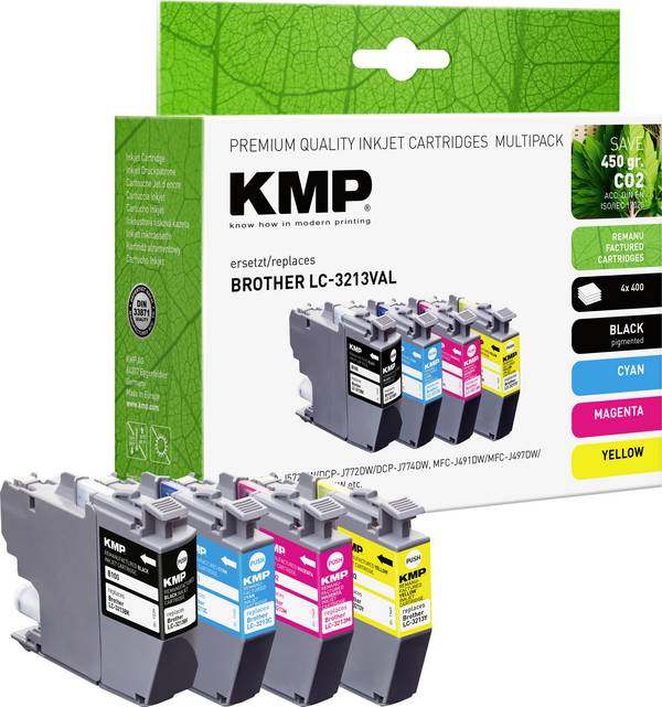 KMP Ink náhradní Brother LC-3213BK, LC-3213C, LC-3213M, LC-3213Y kompatibilní kombinované balení barva B101V 1539,4005