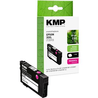 Obnovený purpurový inkoustový cartridge KMP pro Epson 35XL (T3593), kompatibilní s modely Workforce Pro WF. Ekologické balení.