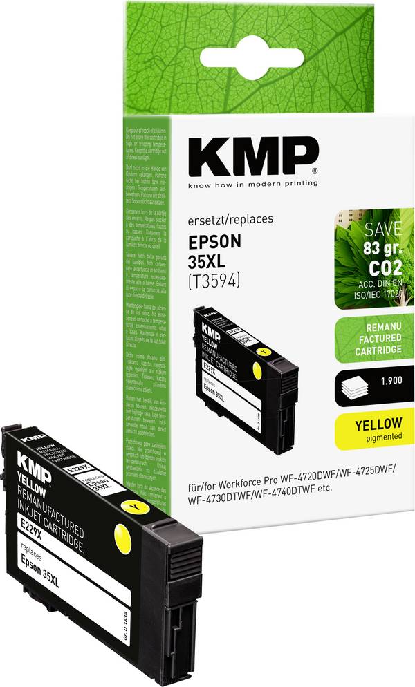 KMP Ink náhradní Epson 35XL, T3594 kompatibilní  žlutá E229X 1638,4009