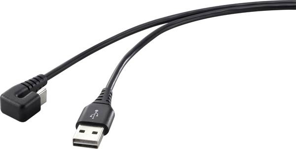 Renkforce USB kabel USB 2.0 USB-C ® zástrčka, USB-A zástrčka 1.00 m černá RF-4609276