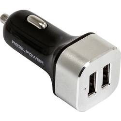 USB nabíječka RealPower 176635, nabíjecí proud 2400 mA, černá, stříbrná