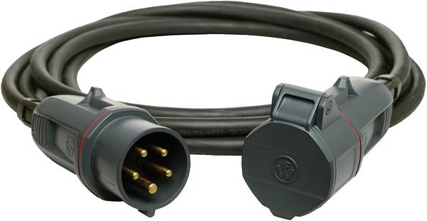 Walther Werke 39100502100100 napájecí prodlužovací kabel, 16 A, černá, 10.00 m, s ochranným vodičem