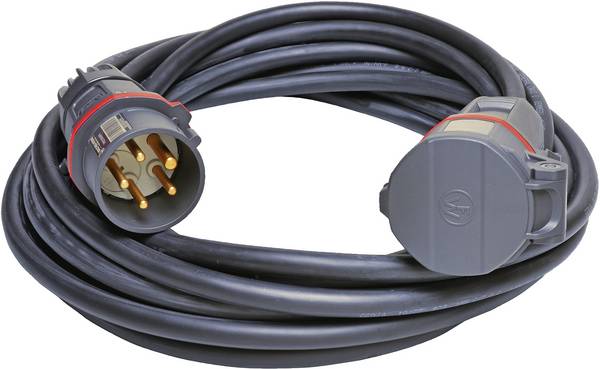 Walther Werke 39100502250100 napájecí prodlužovací kabel, 16 A, černá, 25.00 m, s ochranným vodičem