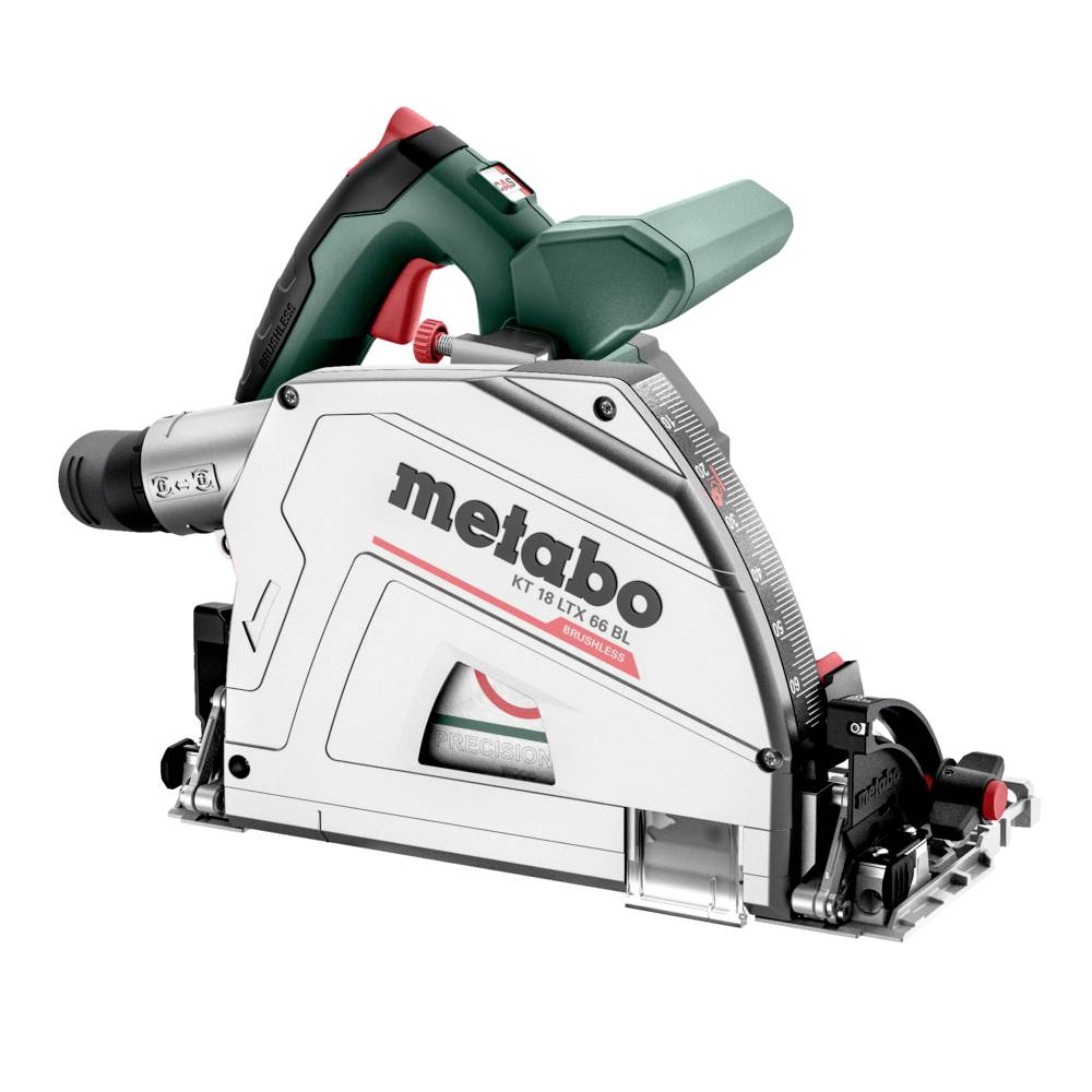 Metabo elektrický nástroj, konkrétně model KT 18 LTX 66 BL, určený pro řezání. Má zeleno-červenou rukojeť a stříbrné tělo.