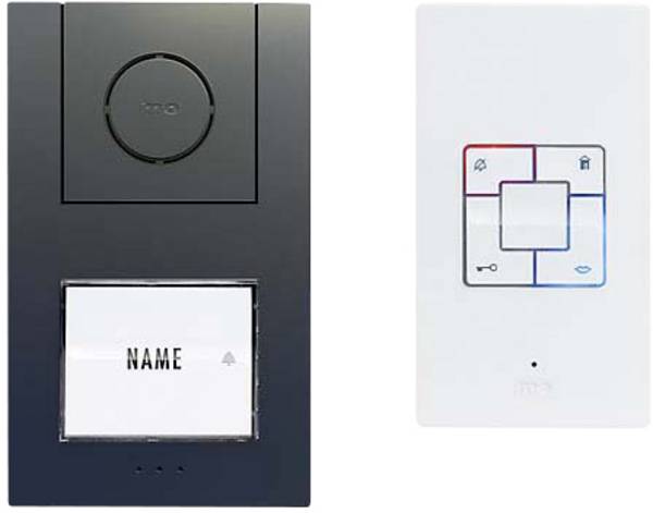m-e modern-electronics Vistus AD ALU 4010 A kabelový domovní telefon kompletní sada, pro 1 rodinu, antracitová, 41185