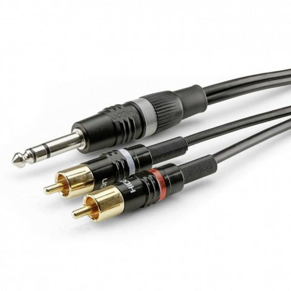 Sommer Cable HBP-6SC2-0600 jack / cinch audio kabel [2x cinch zástrčka - 1x jack zástrčka 6,3 mm (stereo)] 6.00 m černá