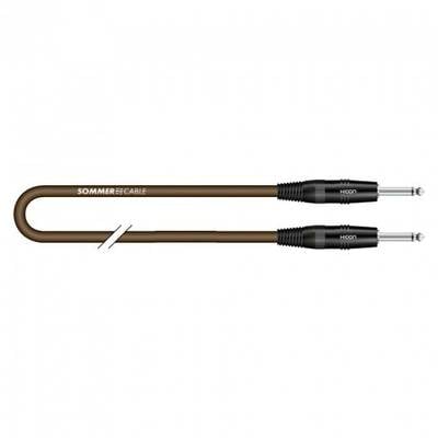 Hnědý audiokabel se dvěma 6,3mm jack konektory s nápisem 'SOMMER CABLE HI-CON' na konektorech.