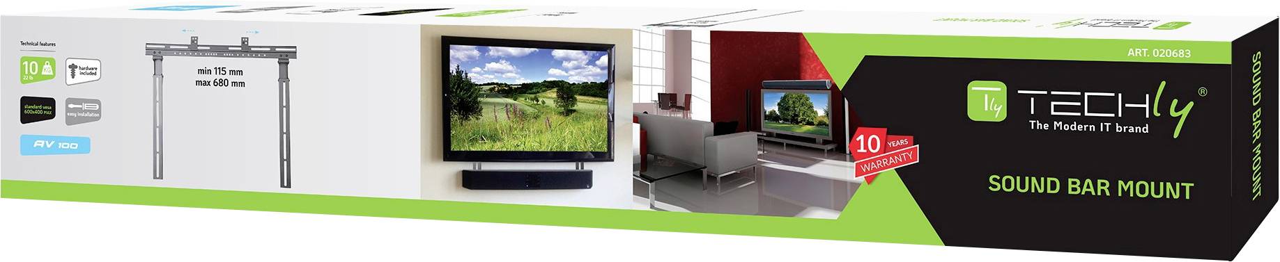 TECHly ICA-PLB-102S Soundbar držák na zeď pevný černá 1 ks-9