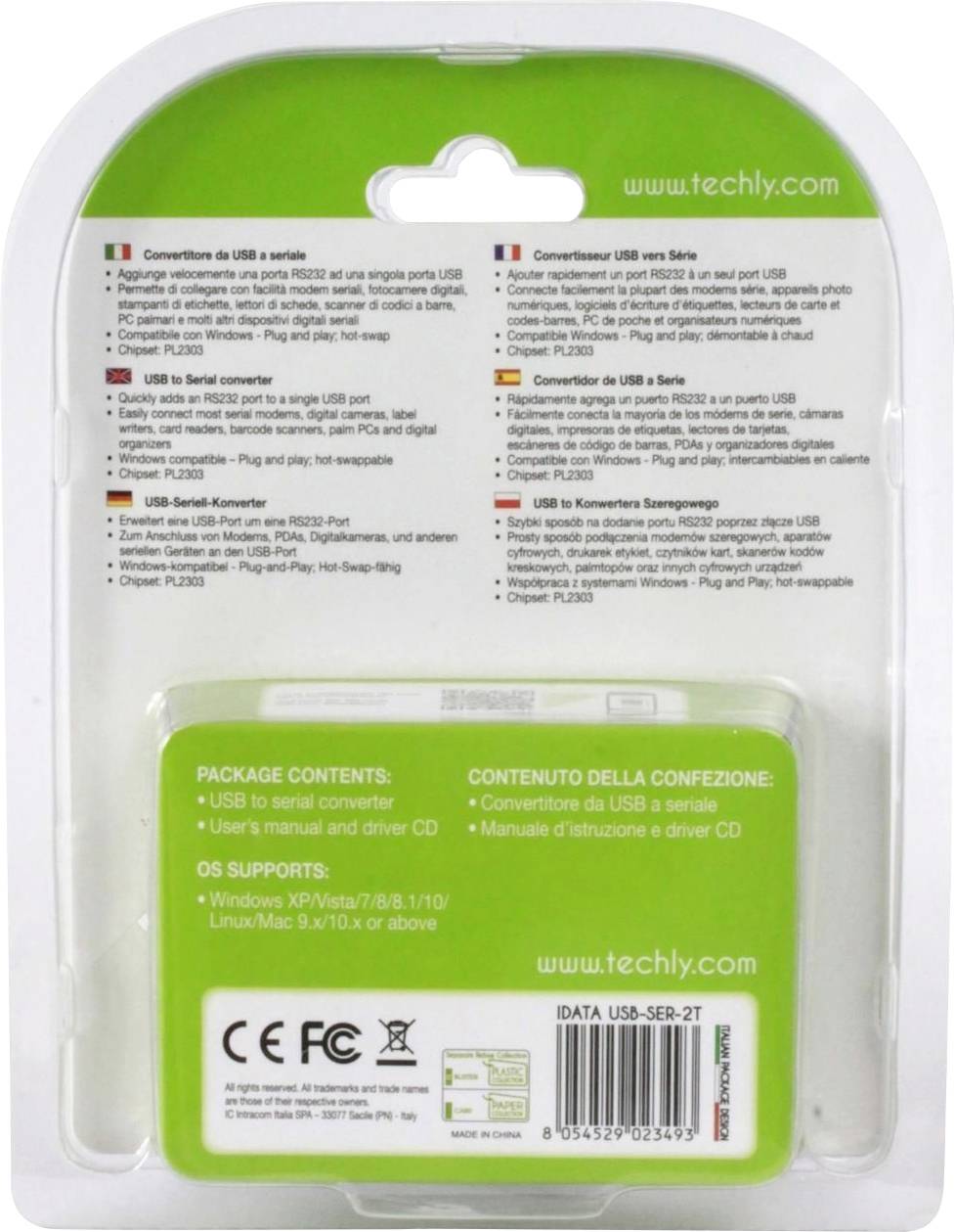 TECHly USB 2.0, sériový adaptér [1x USB 2.0 zástrčka A - 1x D-SUB zástrčka 9pólová] IDATA-USB-SER-2T 45.00 cm-1