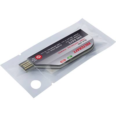 USB flash disk v průhledném obalu s nápisem 'Voltcraft'. Kapacita 2200 mAh, vybaven USB nabíječkou a funkcí power banky.