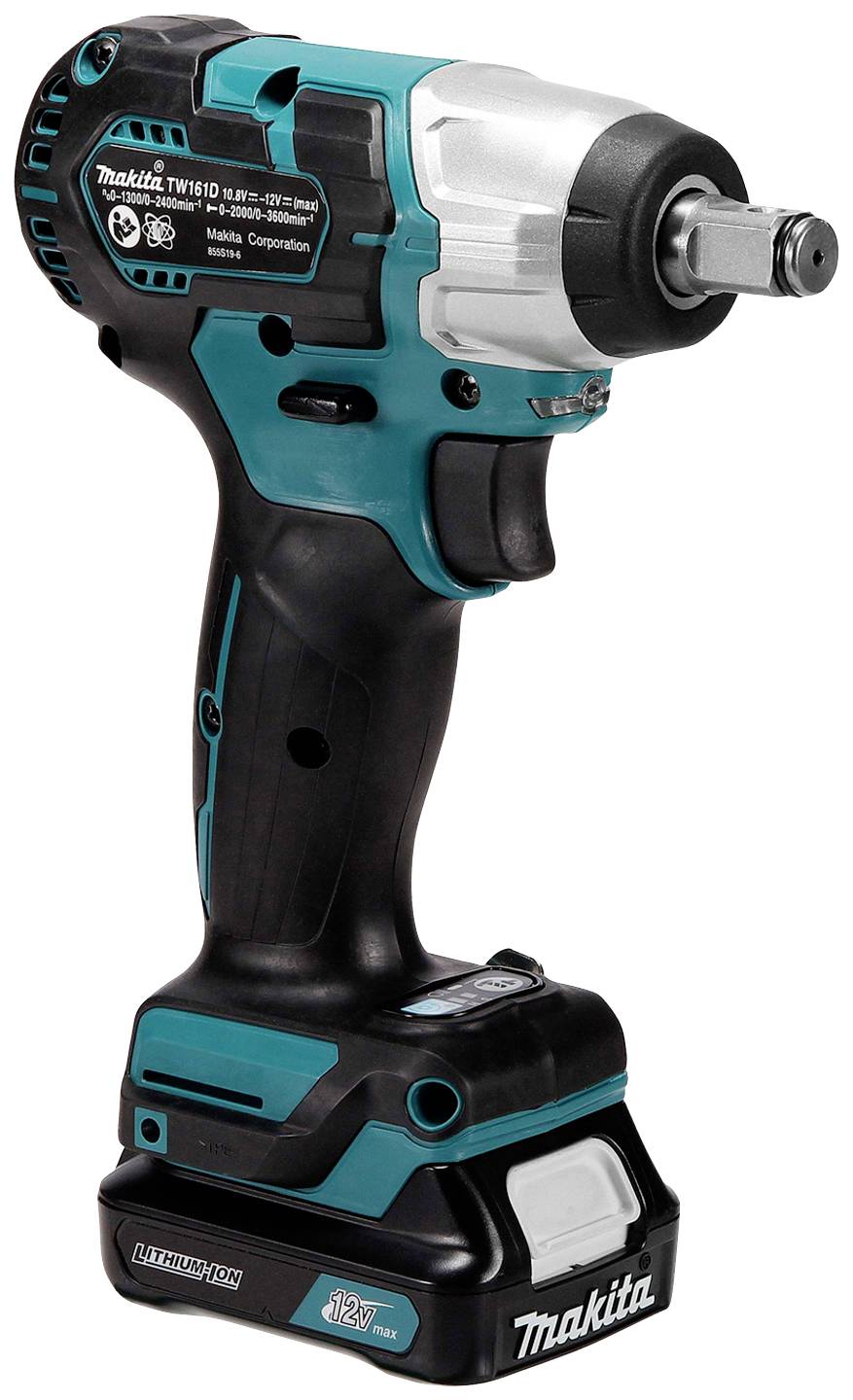 Akumulátorový šroubovák Makita v modré a černé barvě, s ergonomickou rukojetí a lithium-iontovou baterií.