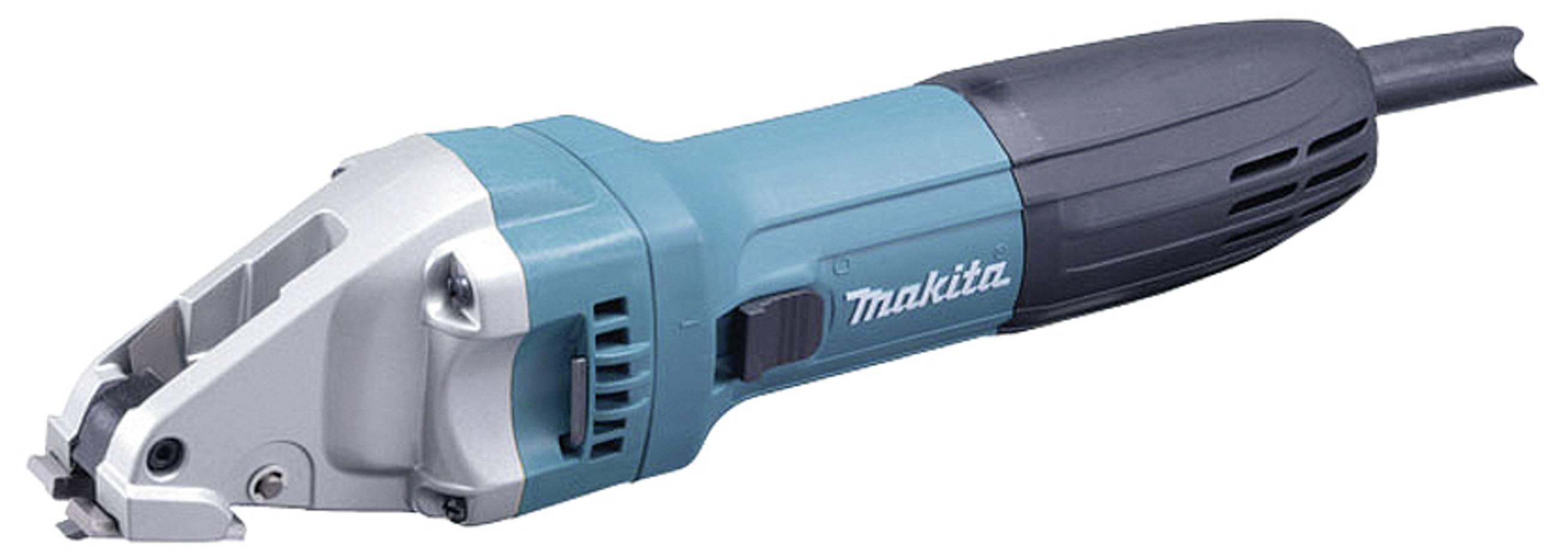 Elektrický řezací nástroj s modro-černým pouzdrem. Vhodný pro přesné řezání materiálů, jako jsou kov nebo plast.