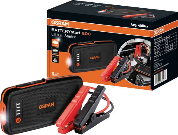 Osram Automotive systém pro rychlé startování auta BATTERYstart 200, OBSL200, max. startovací proud 150 A, 1x USB konektor
