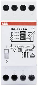 ABB 2CSM081012R0811 zvonkový transformátor 4 V, 6 V, 8 V 2 A