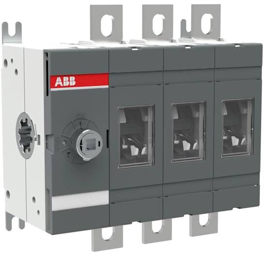 Čtyřpólový odpínač společnosti ABB, který kontroluje elektrické připojení a poskytuje ochranu pro průmyslové aplikace.