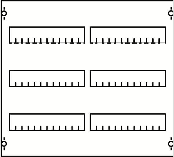Striebel & John 2CPX037581R9999 2V00A modul řadových vestavných přístrojů rozteč 125 mm, 3RE / BH00, 2FB modul řadových vestavných přístrojů Počet řádků 3 1 ks